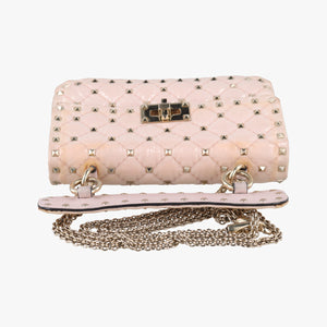 Pre-owned Valentino Rockstud spikes Pink pvc vinyl  shoulderbag | stylenewstar