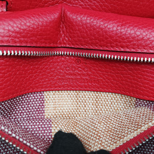 Pre-owned Gucci Bamboo Daily Red Leather 392013 shoulderbag | stylenewstar