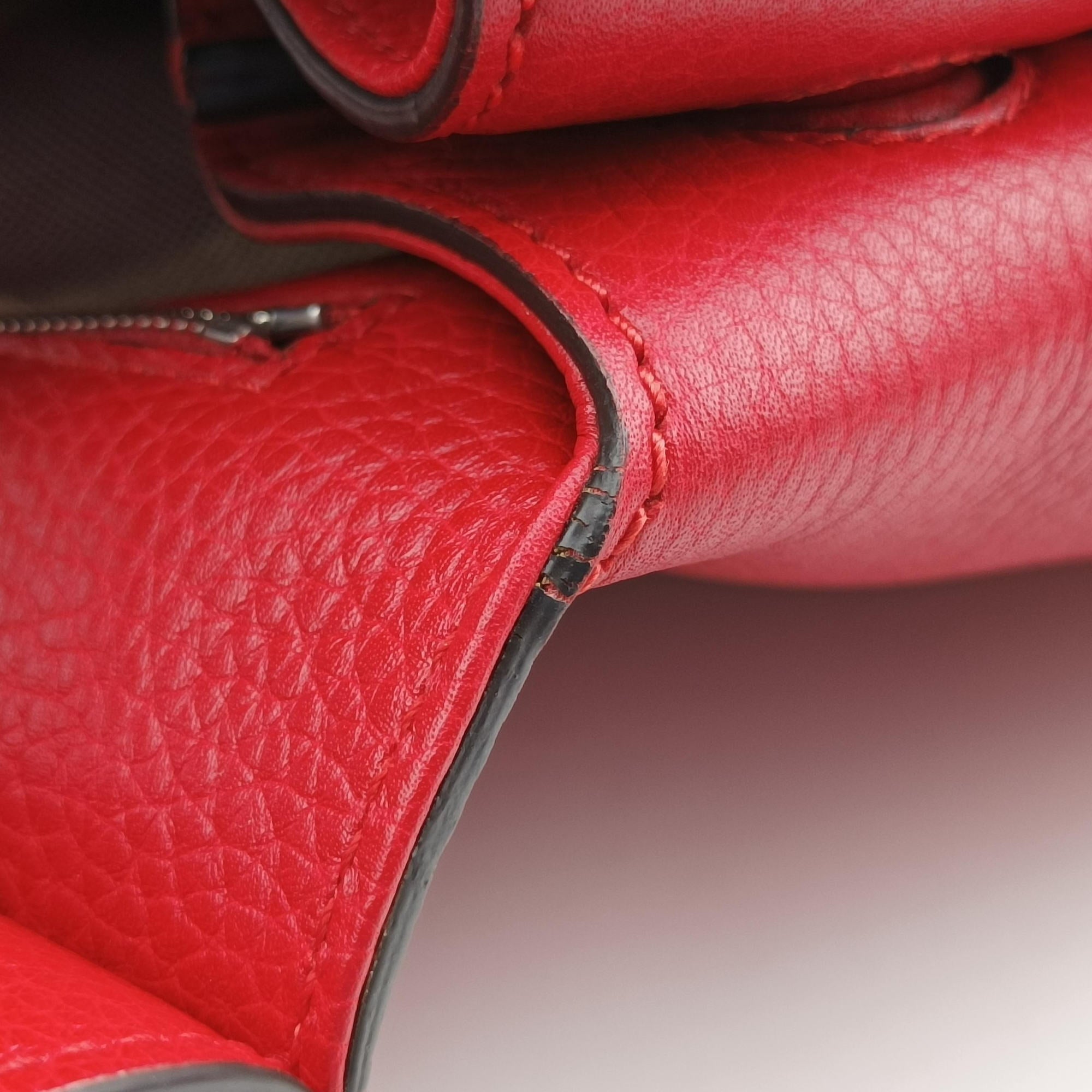 Pre-owned Gucci Bamboo Daily Red Leather 392013 shoulderbag | stylenewstar