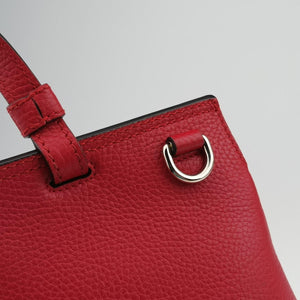 Pre-owned Gucci Bamboo Daily Red Leather 392013 shoulderbag | stylenewstar
