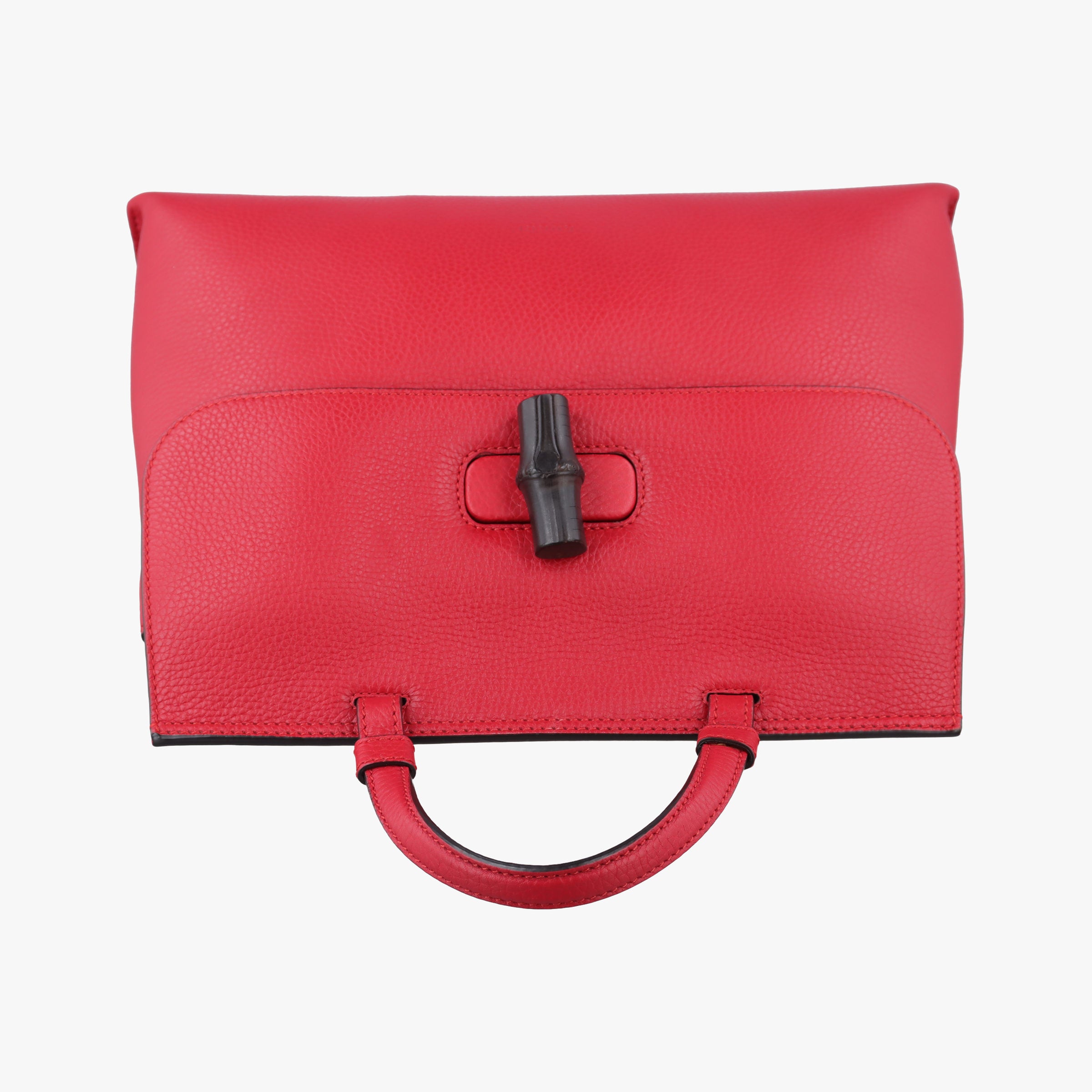 Pre-owned Gucci Bamboo Daily Red Leather 392013 shoulderbag | stylenewstar