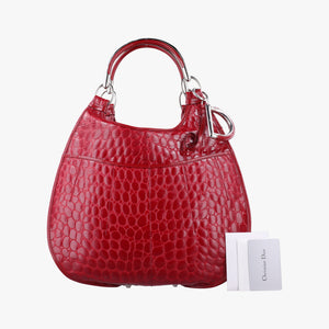 Pre-owned Christian Dior Croc Red Leather  handbag | stylenewstar