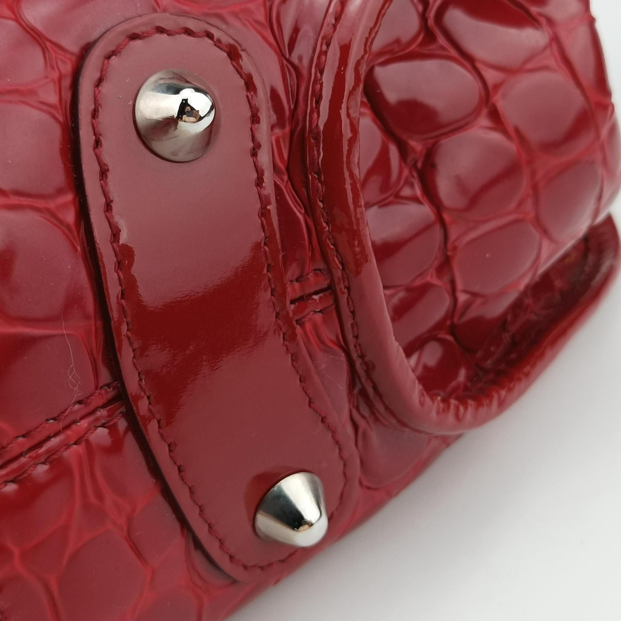 Pre-owned Christian Dior Croc Red Leather  handbag | stylenewstar