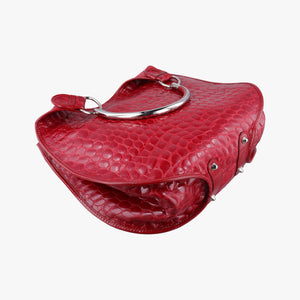 Pre-owned Christian Dior Croc Red Leather  handbag | stylenewstar