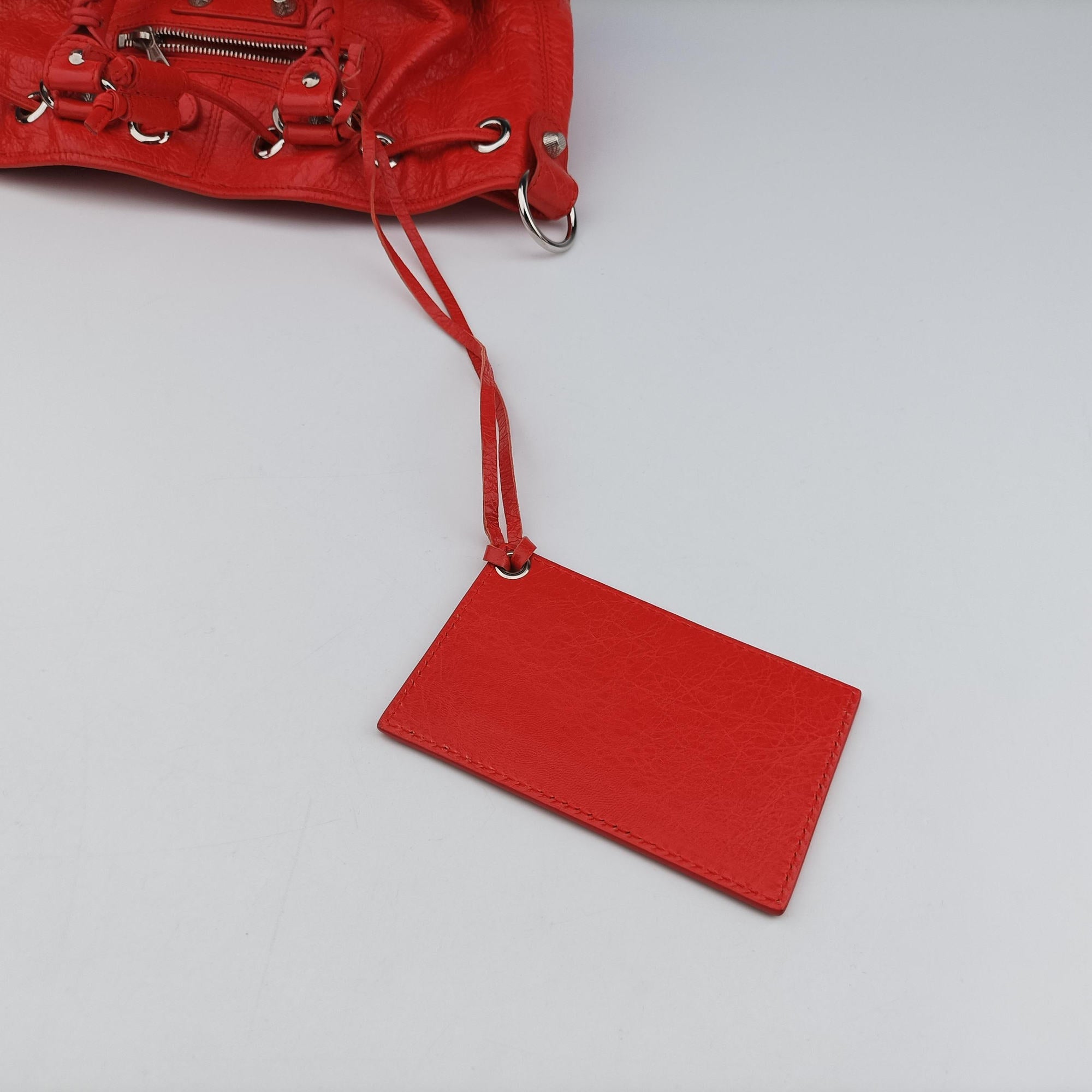 Pre-owned Balenciaga Pompon Red Leather  shoulderbag | stylenewstar