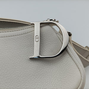 Pre-owned Christian Dior D Pendant White Leather  shoulderbag | stylenewstar