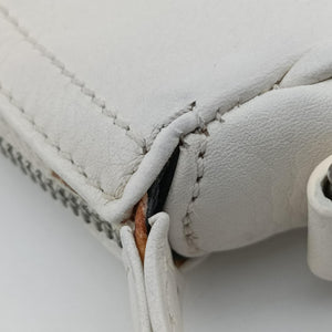 Pre-owned Christian Dior D Pendant White Leather  shoulderbag | stylenewstar