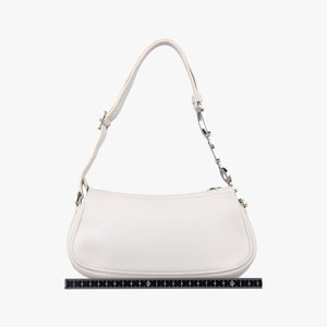 Pre-owned Christian Dior D Pendant White Leather  shoulderbag | stylenewstar