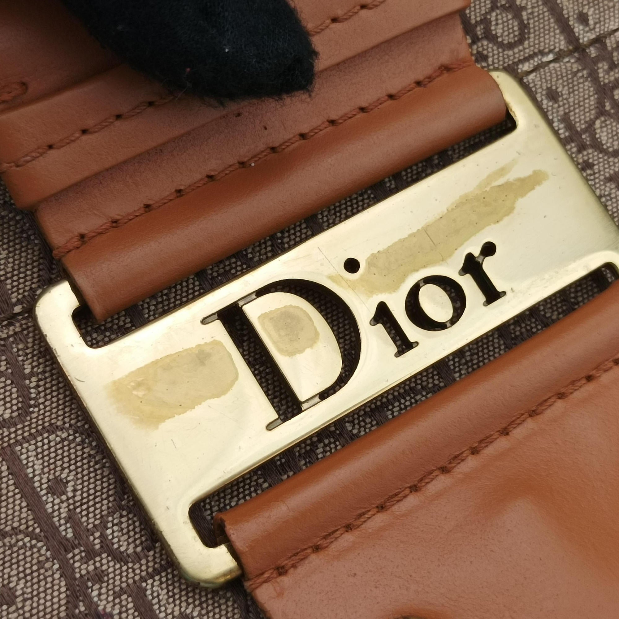 Pre-owned Christian Dior Street Chic Columbus Beige×brown canvasxleather  shoulderbag | stylenewstar