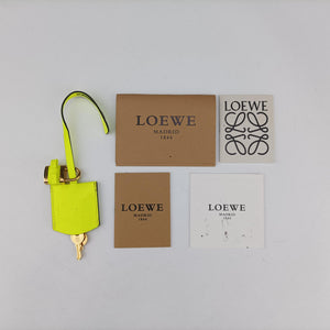 Pre-owned Loewe Amazona 36 Purple × Fluorescent Yellow Leather  handbag | stylenewstar