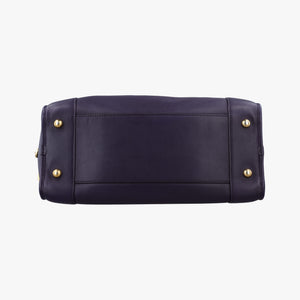 Pre-owned Loewe Amazona 36 Purple × Fluorescent Yellow Leather  handbag | stylenewstar