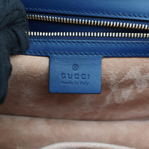 Pre-owned Gucci Sylvie Navy Leather 421882 shoulderbag | stylenewstar