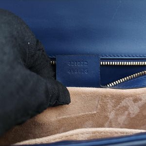 Pre-owned Gucci Sylvie Navy Leather 421882 shoulderbag | stylenewstar