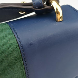 Pre-owned Gucci Sylvie Navy Leather 421882 shoulderbag | stylenewstar