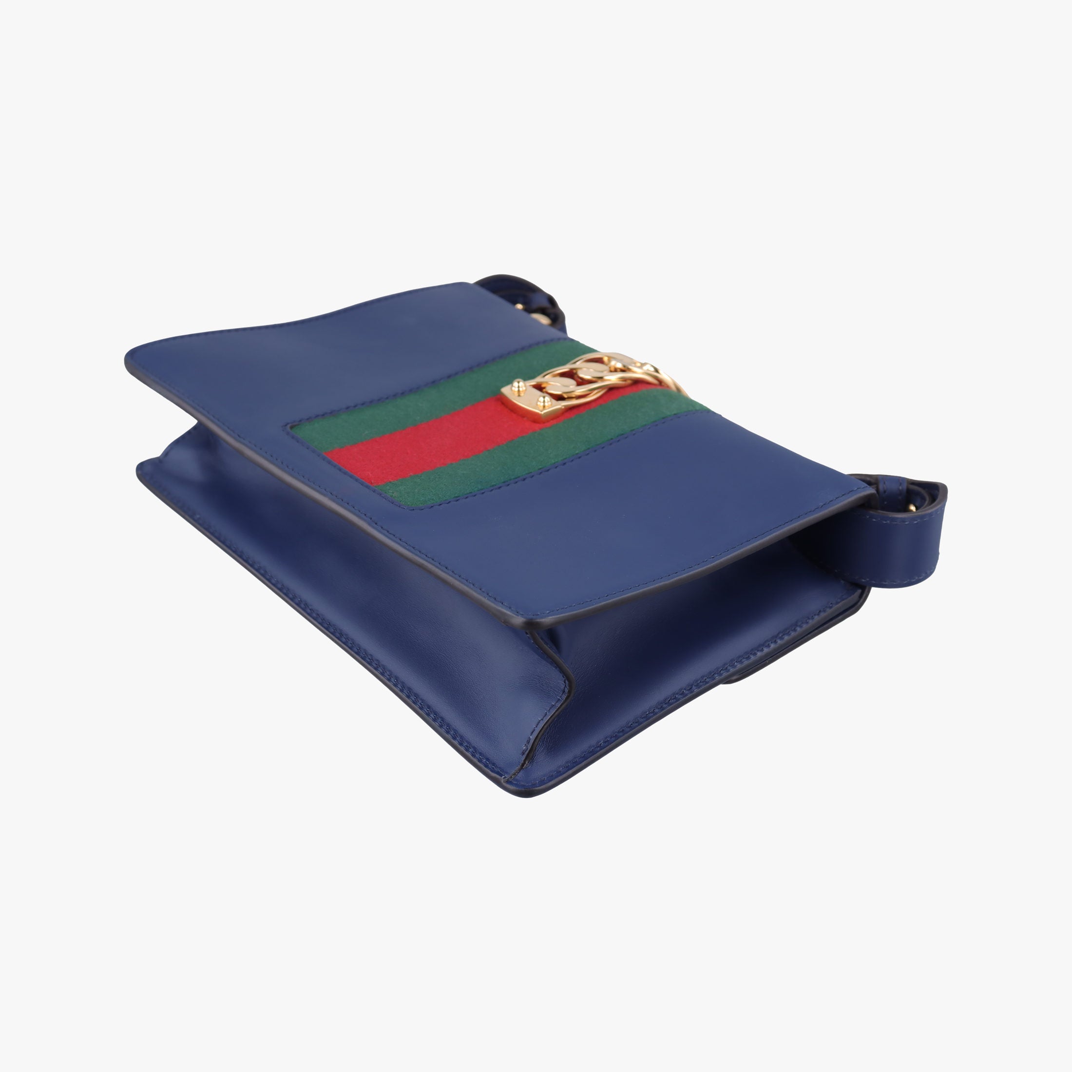 Pre-owned Gucci Sylvie Navy Leather 421882 shoulderbag | stylenewstar
