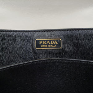 Pre-owned Prada Cahier tassen Leder Multicolour Leather×Denim 1BD045 shoulderbag | stylenewstar