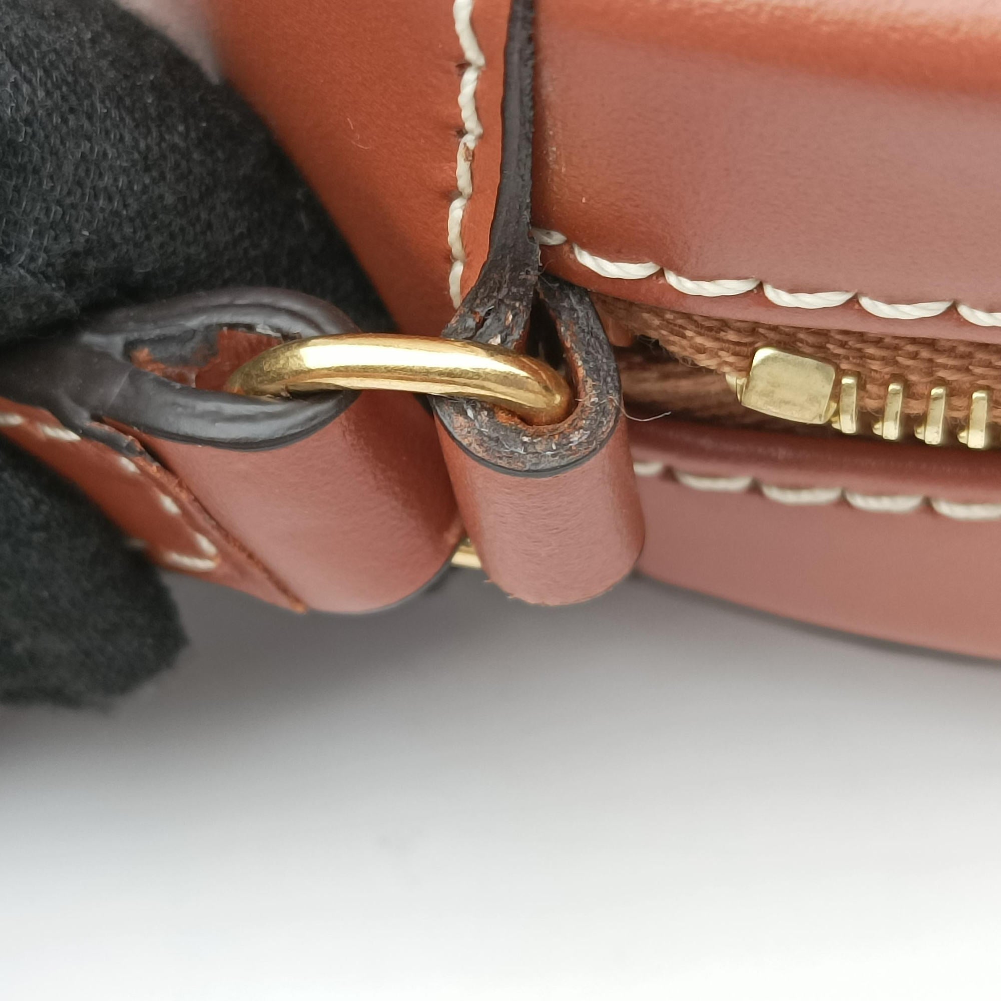 Pre-owned Celine Oval Purse Cuir Triomphe Brown Leather  shoulderbag | stylenewstar