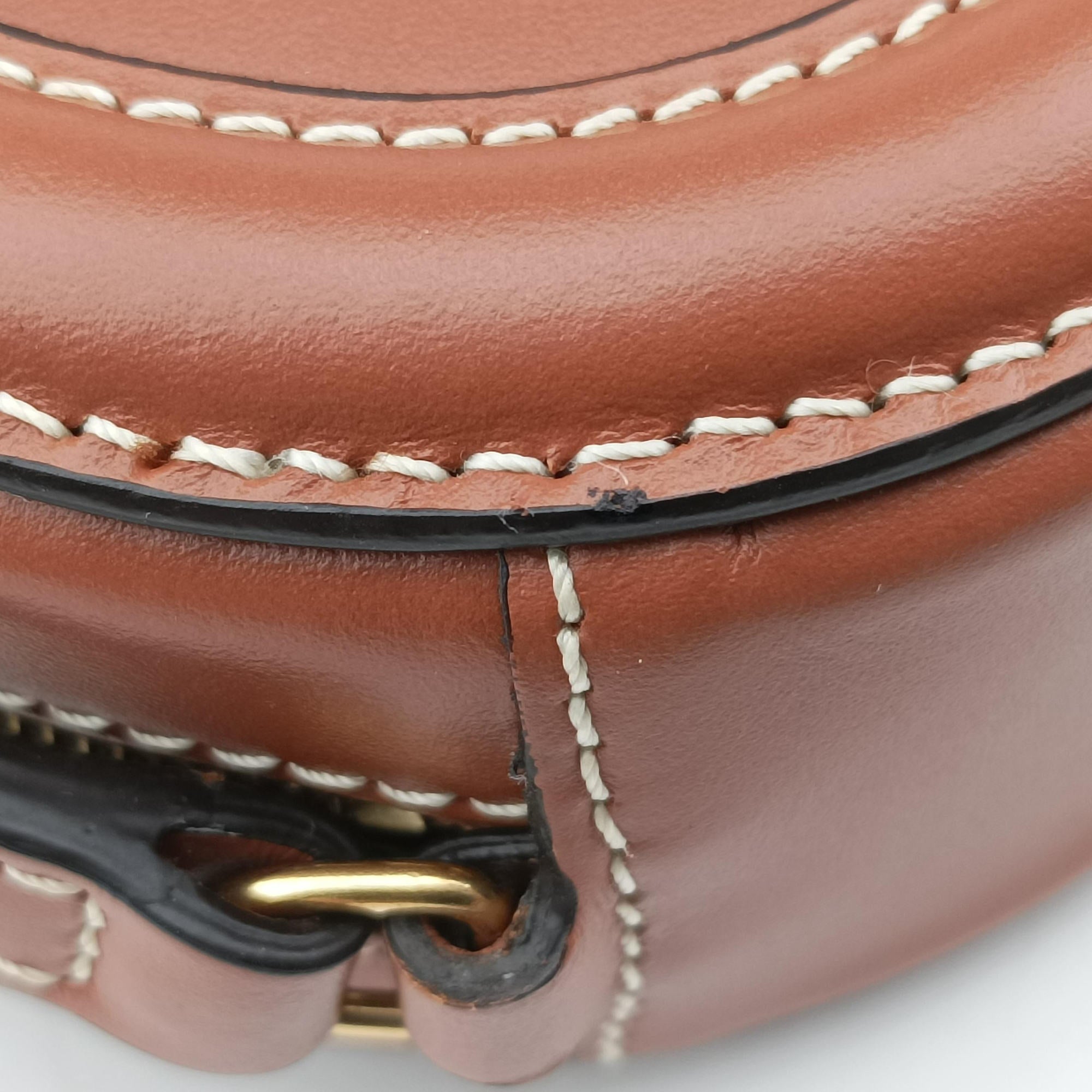 Pre-owned Celine Oval Purse Cuir Triomphe Brown Leather  shoulderbag | stylenewstar