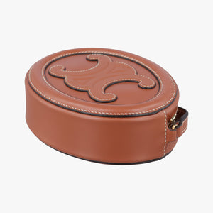 Pre-owned Celine Oval Purse Cuir Triomphe Brown Leather  shoulderbag | stylenewstar