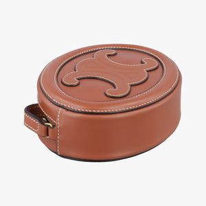 Pre-owned Celine Oval Purse Cuir Triomphe Brown Leather  shoulderbag | stylenewstar