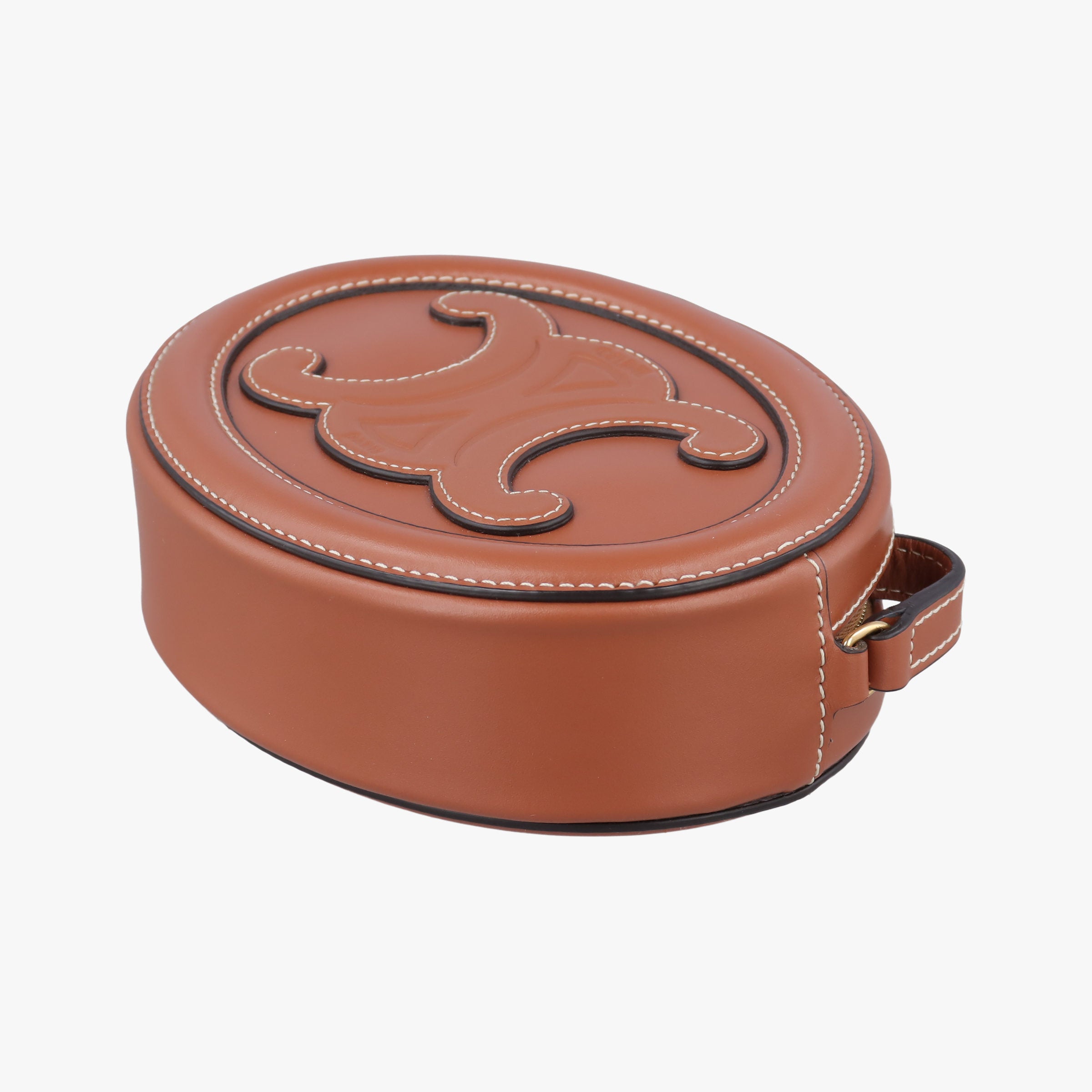 Pre-owned Celine Oval Purse Cuir Triomphe Brown Leather  shoulderbag | stylenewstar