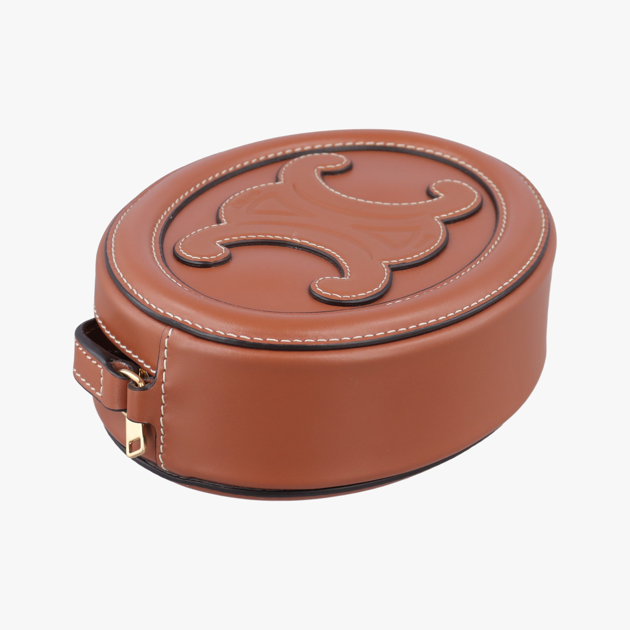 Pre-owned Celine Oval Purse Cuir Triomphe Brown Leather  shoulderbag | stylenewstar
