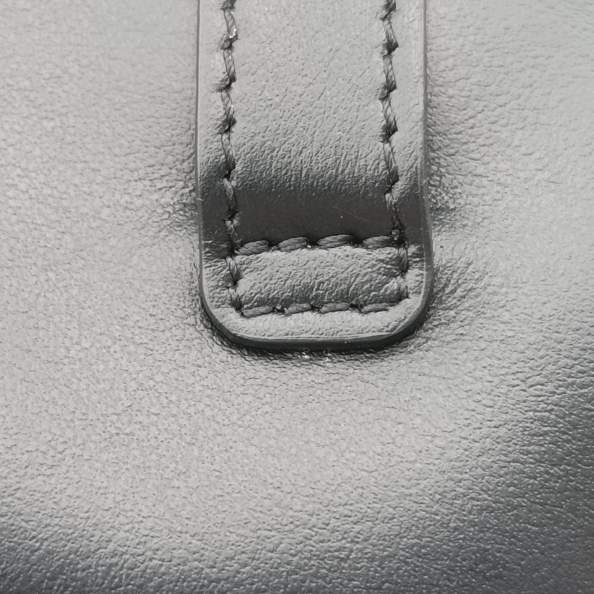Pre-owned Miu Miu logo Black leather  bum bag/waist bag | stylenewstar