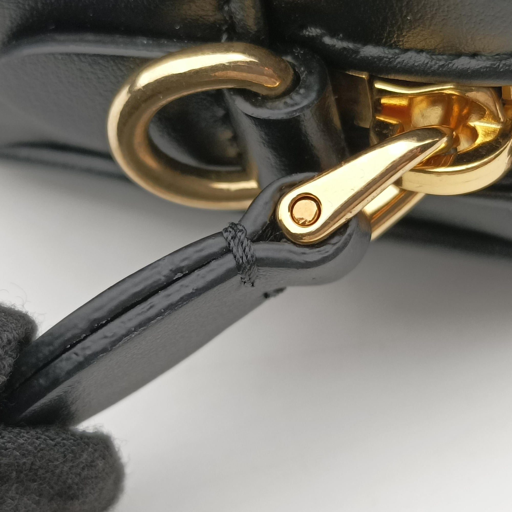 Pre-owned Miu Miu logo Black leather  bum bag/waist bag | stylenewstar