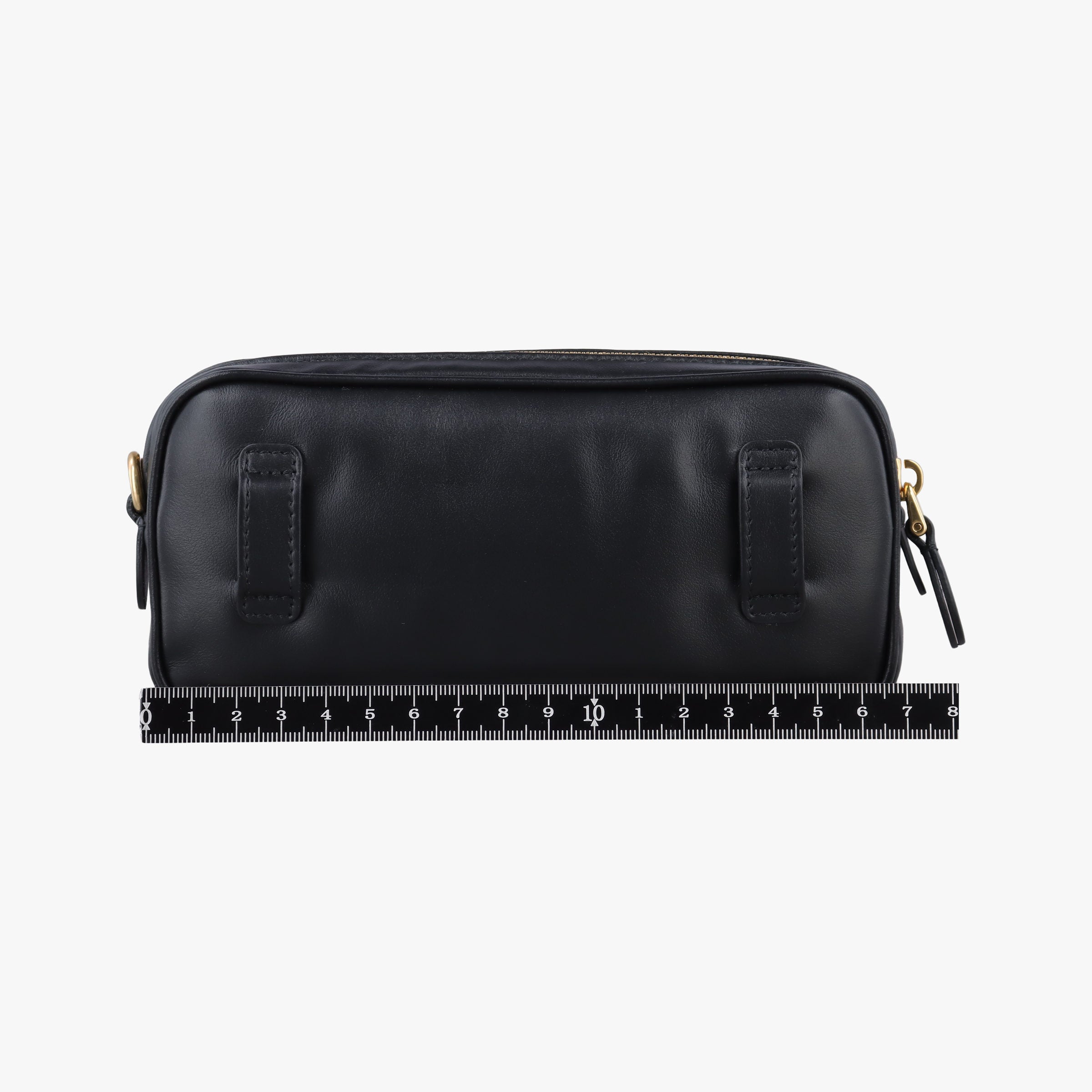 Pre-owned Miu Miu logo Black leather  bum bag/waist bag | stylenewstar
