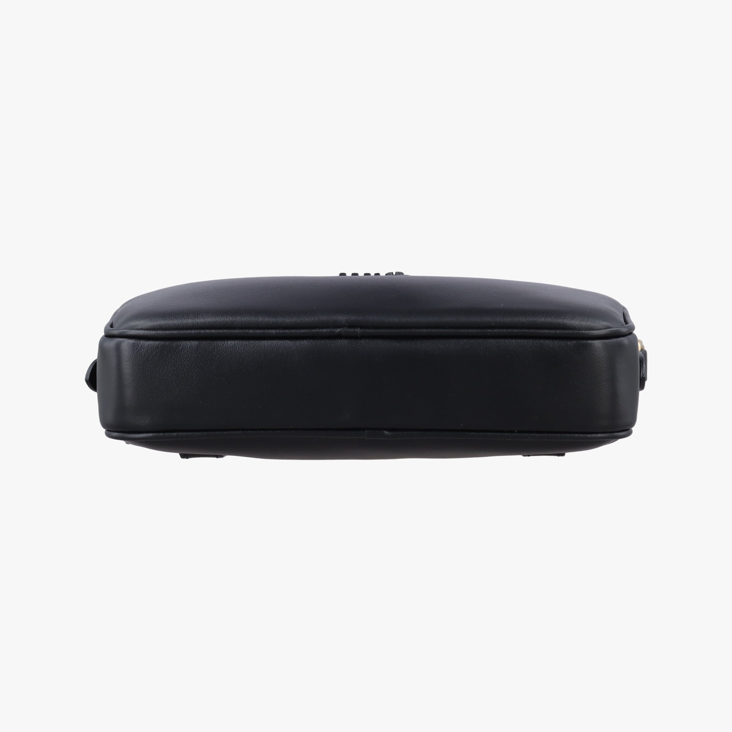 Pre-owned Miu Miu logo Black leather  bum bag/waist bag | stylenewstar