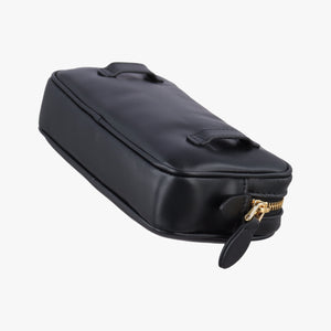Pre-owned Miu Miu logo Black leather  bum bag/waist bag | stylenewstar