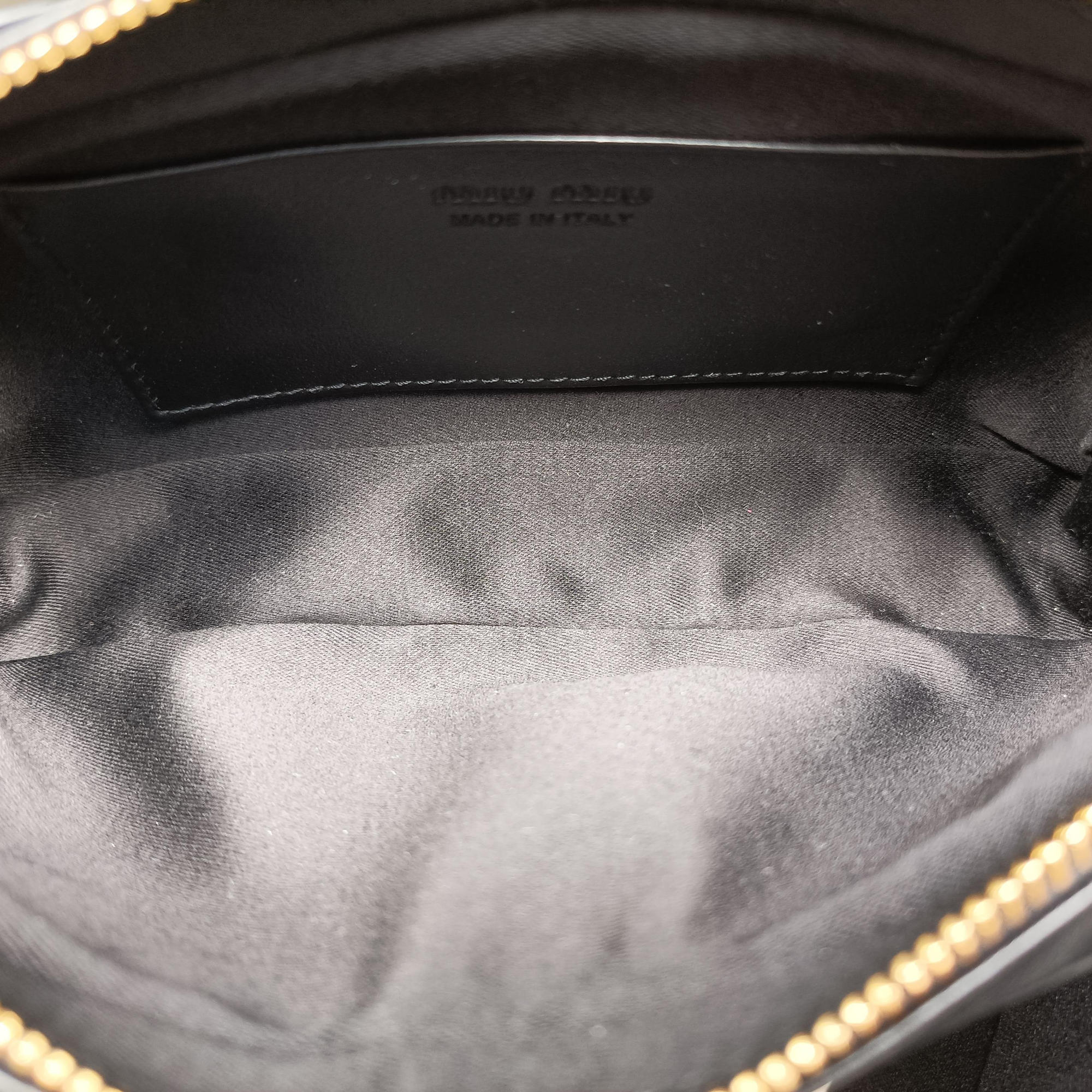 Pre-owned Miu Miu logo Black leather  bum bag/waist bag | stylenewstar