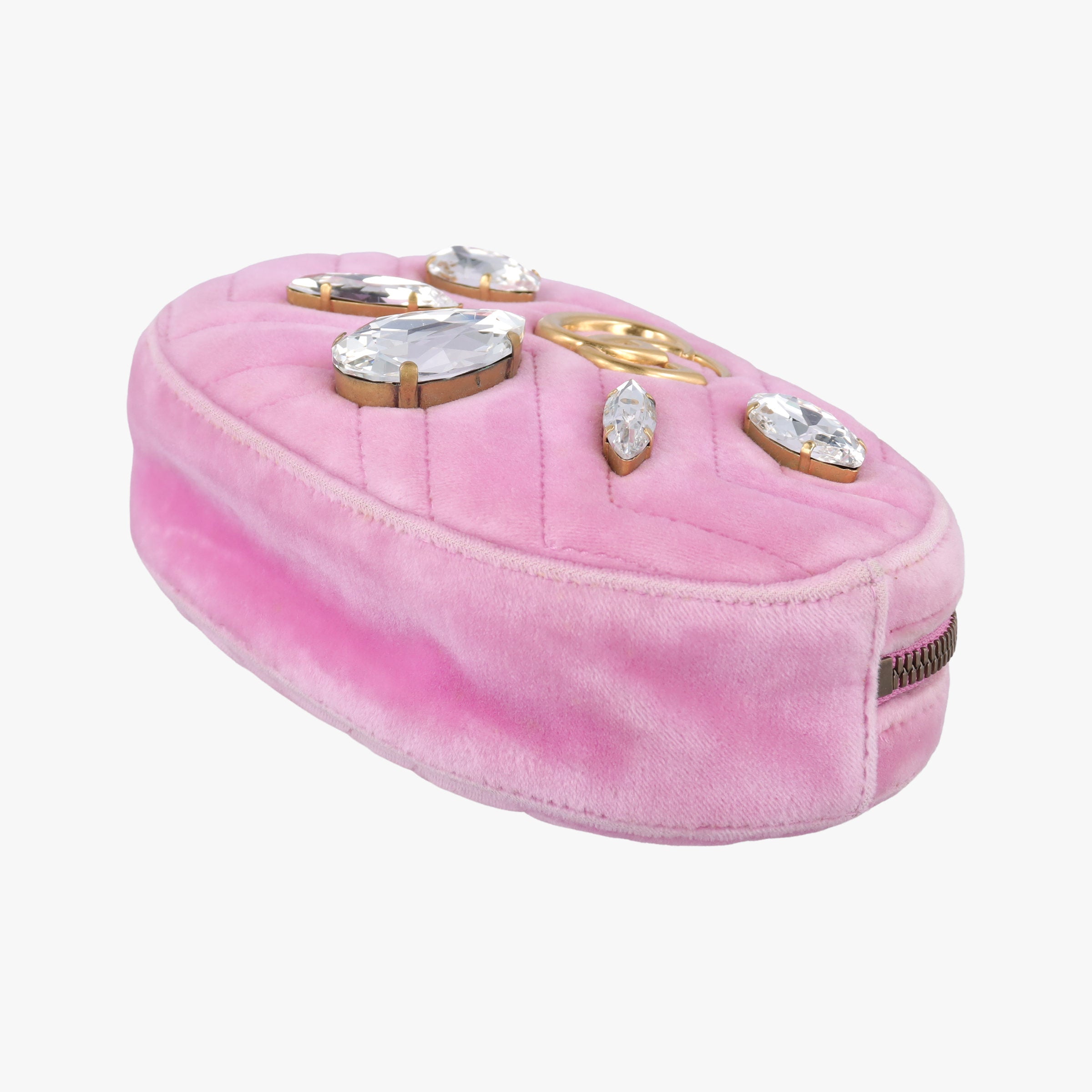 Secondhand Gucci GG Marmont Pink velour 476434 bum bag/waist bag | stylenewstar