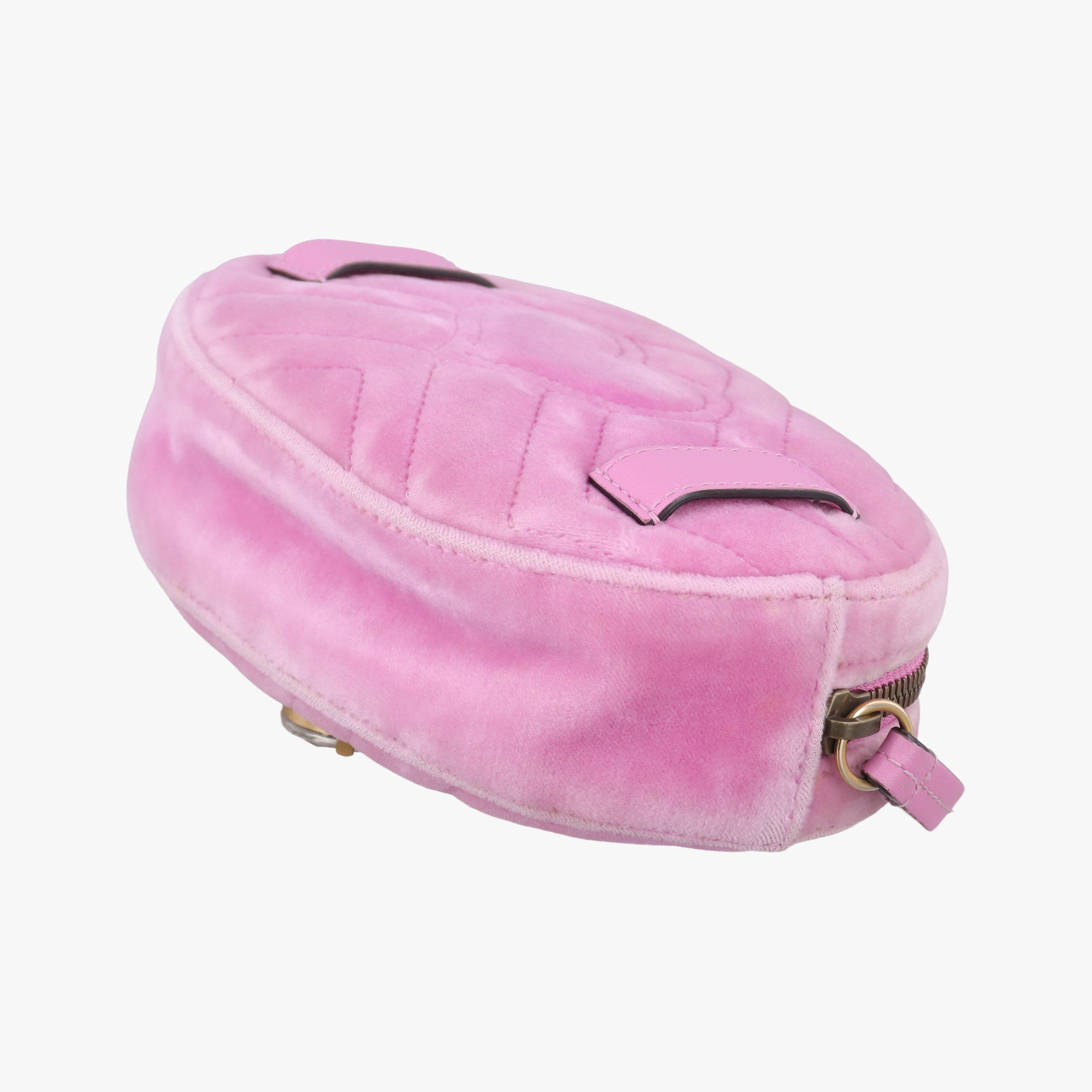 Secondhand Gucci GG Marmont Pink velour 476434 bum bag/waist bag | stylenewstar