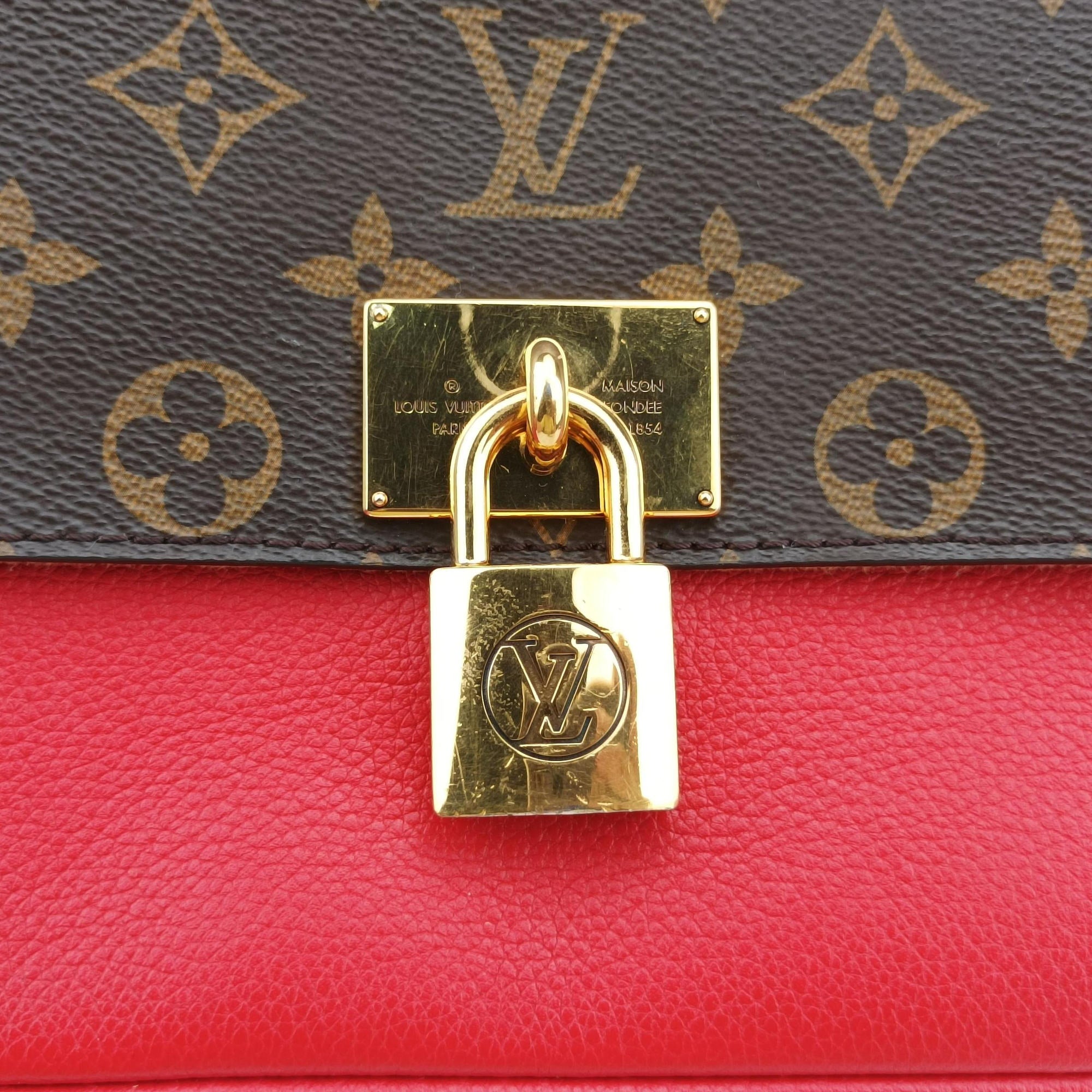 Pre-owned Louis Vuitton MARIGNAN Brown×COQUELICOT Monogram Canvas×calf leather M44544 shoulderbag | stylenewstar