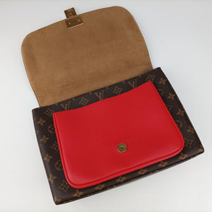 Pre-owned Louis Vuitton MARIGNAN Brown×COQUELICOT Monogram Canvas×calf leather M44544 shoulderbag | stylenewstar
