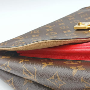 Pre-owned Louis Vuitton MARIGNAN Brown×COQUELICOT Monogram Canvas×calf leather M44544 shoulderbag | stylenewstar