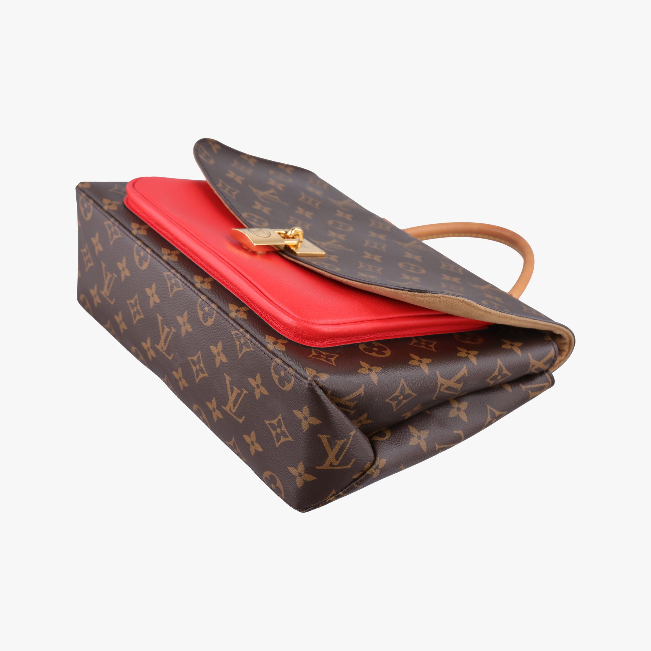 Pre-owned Louis Vuitton MARIGNAN Brown×COQUELICOT Monogram Canvas×calf leather M44544 shoulderbag | stylenewstar
