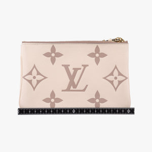Vintage Louis Vuitton Bicolor Pochette Double Cream × Bois de Rose Monogram Empreinte M80084 shoulderbag | stylenewstar