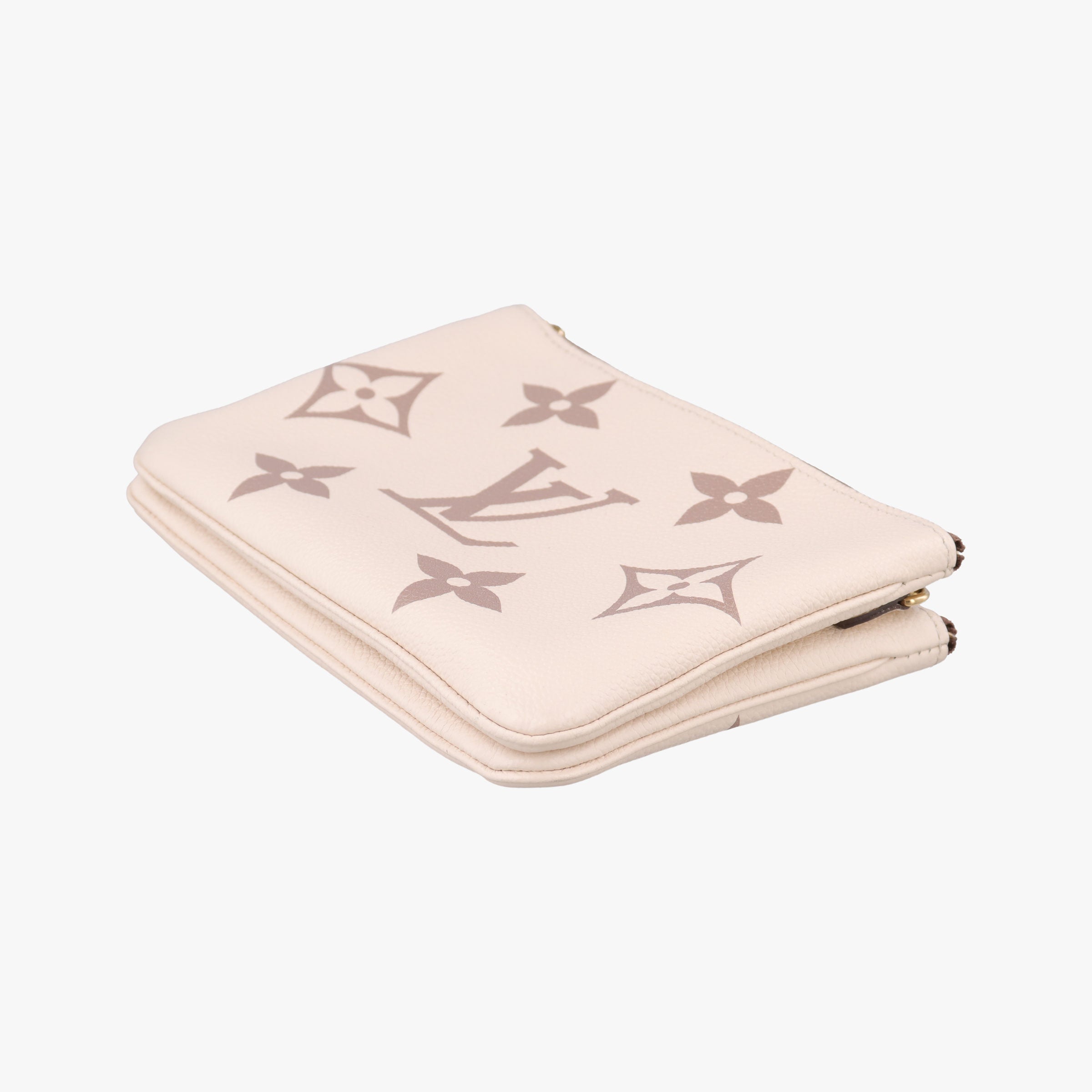 Vintage Louis Vuitton Bicolor Pochette Double Cream × Bois de Rose Monogram Empreinte M80084 shoulderbag | stylenewstar