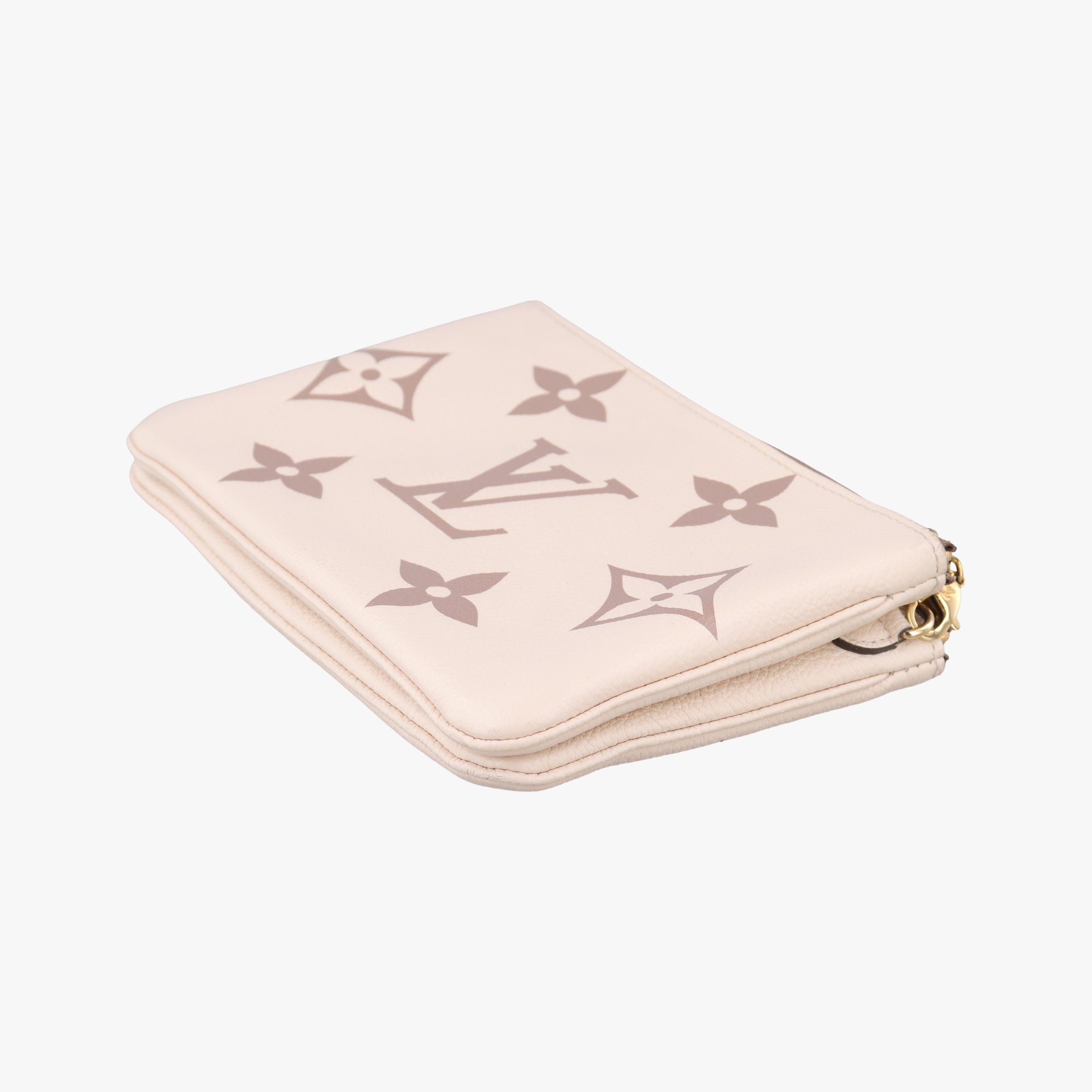 Vintage Louis Vuitton Bicolor Pochette Double Cream × Bois de Rose Monogram Empreinte M80084 shoulderbag | stylenewstar