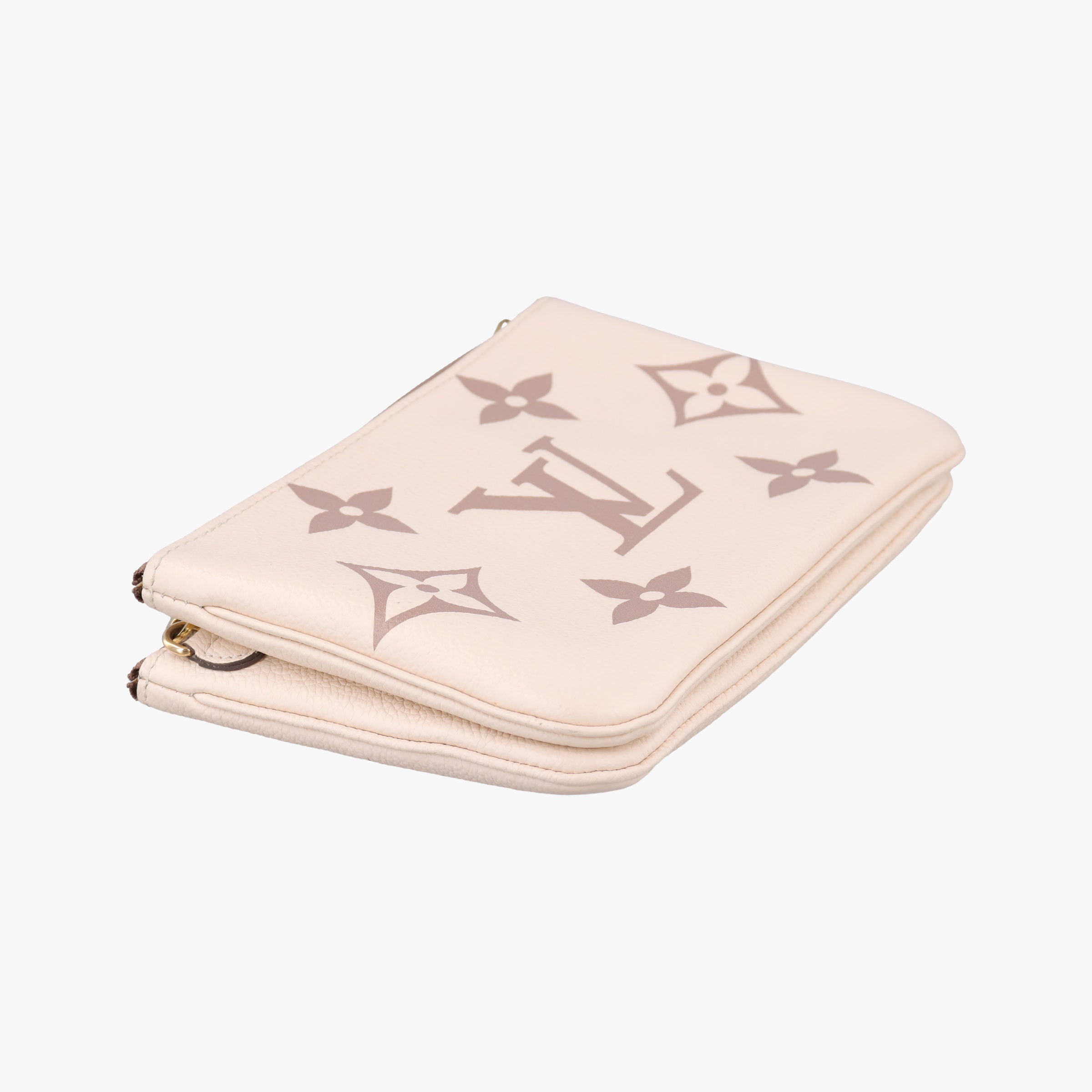 Vintage Louis Vuitton Bicolor Pochette Double Cream × Bois de Rose Monogram Empreinte M80084 shoulderbag | stylenewstar