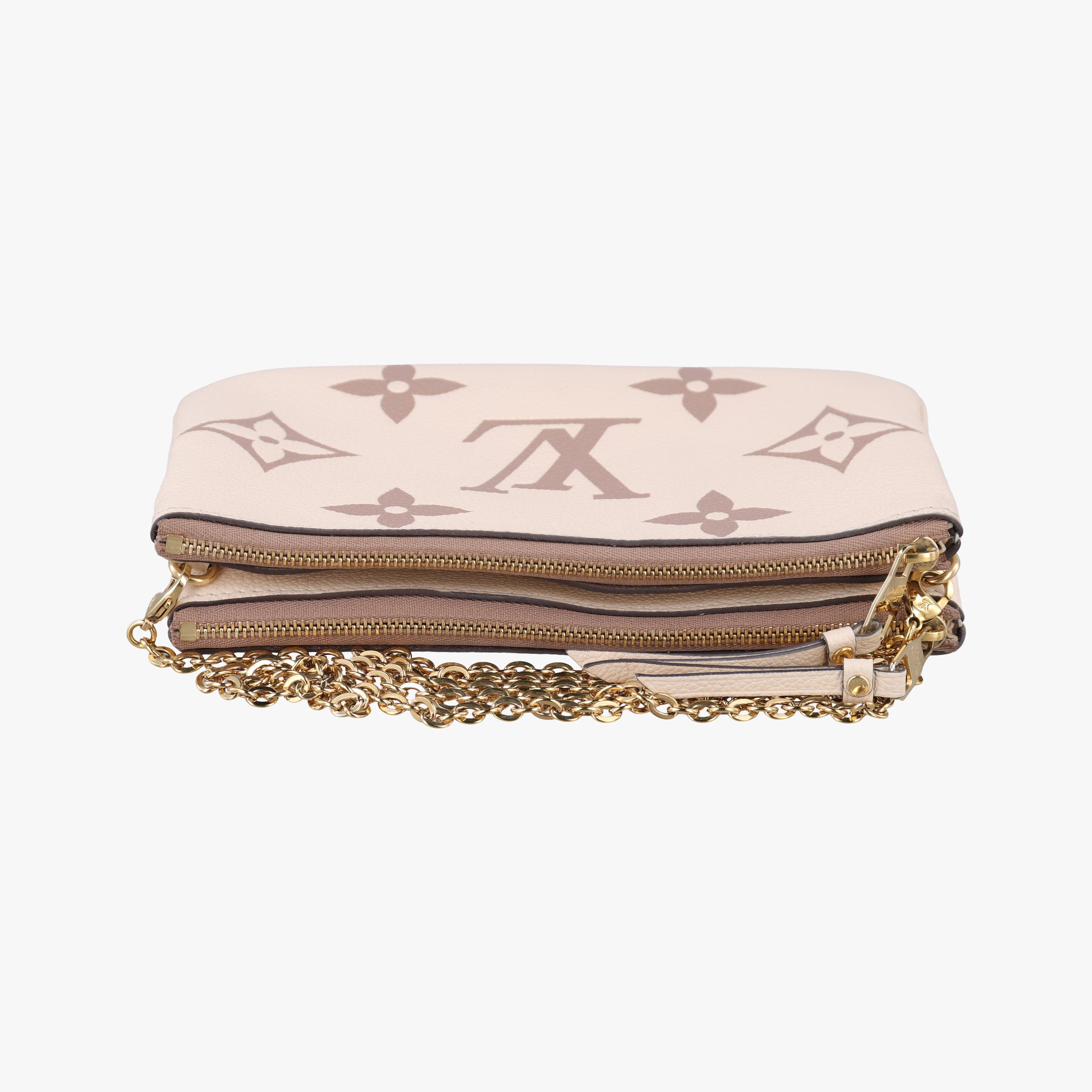 Vintage Louis Vuitton Bicolor Pochette Double Cream × Bois de Rose Monogram Empreinte M80084 shoulderbag | stylenewstar