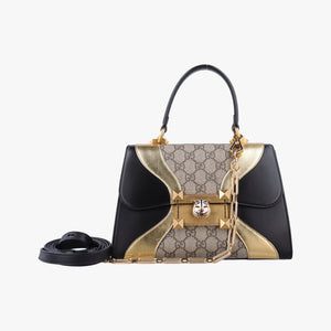 Pre-owned Gucci Osiride GG Supreme Beige × Gold × Black PVC coated canvas×Leather 497996 shoulderbag | stylenewstar