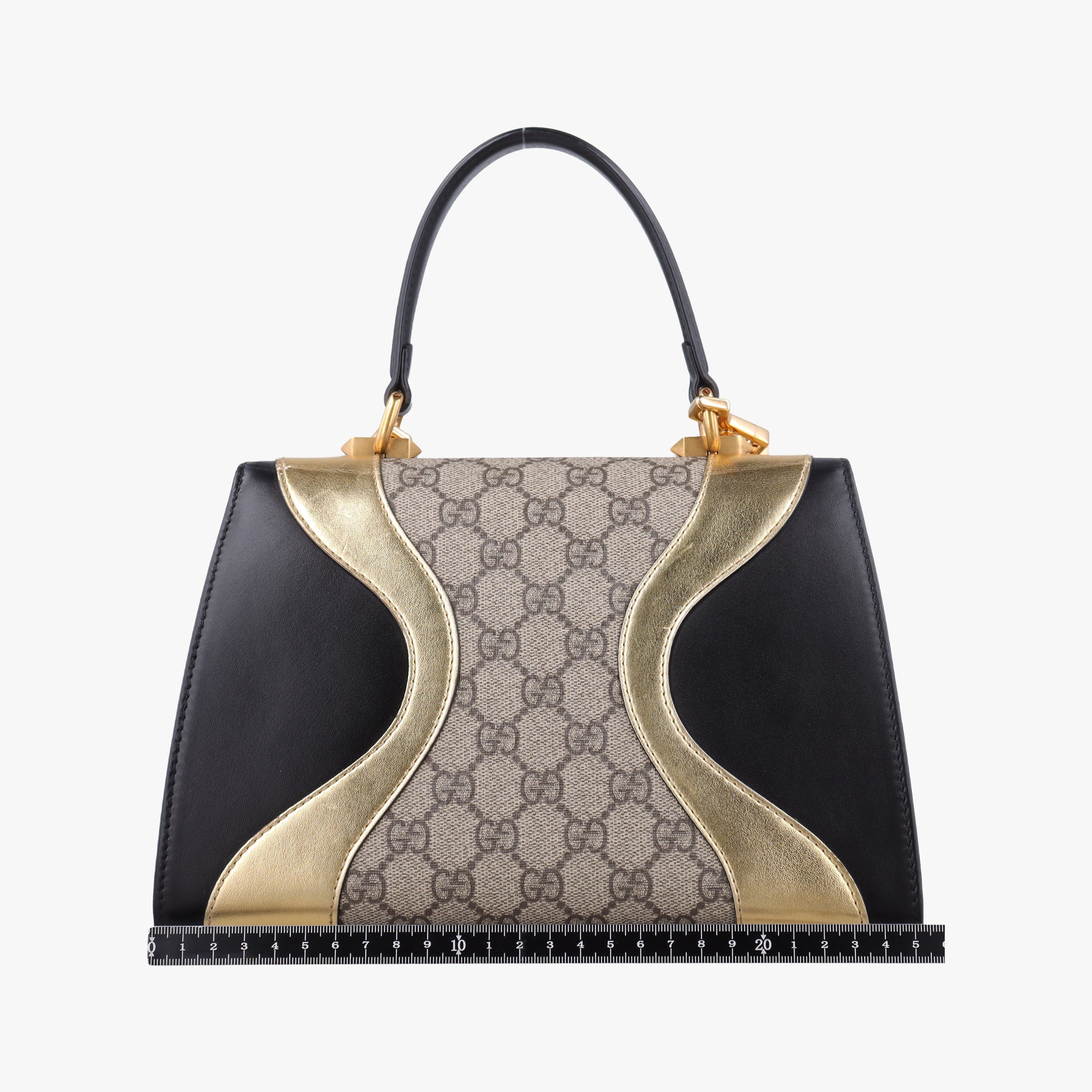 Pre-owned Gucci Osiride GG Supreme Beige × Gold × Black PVC coated canvas×Leather 497996 shoulderbag | stylenewstar