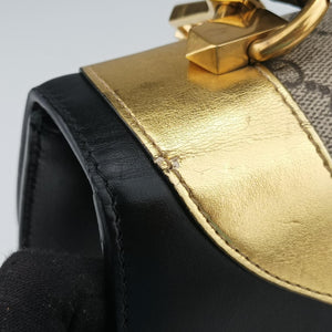 Pre-owned Gucci Osiride GG Supreme Beige × Gold × Black PVC coated canvas×Leather 497996 shoulderbag | stylenewstar