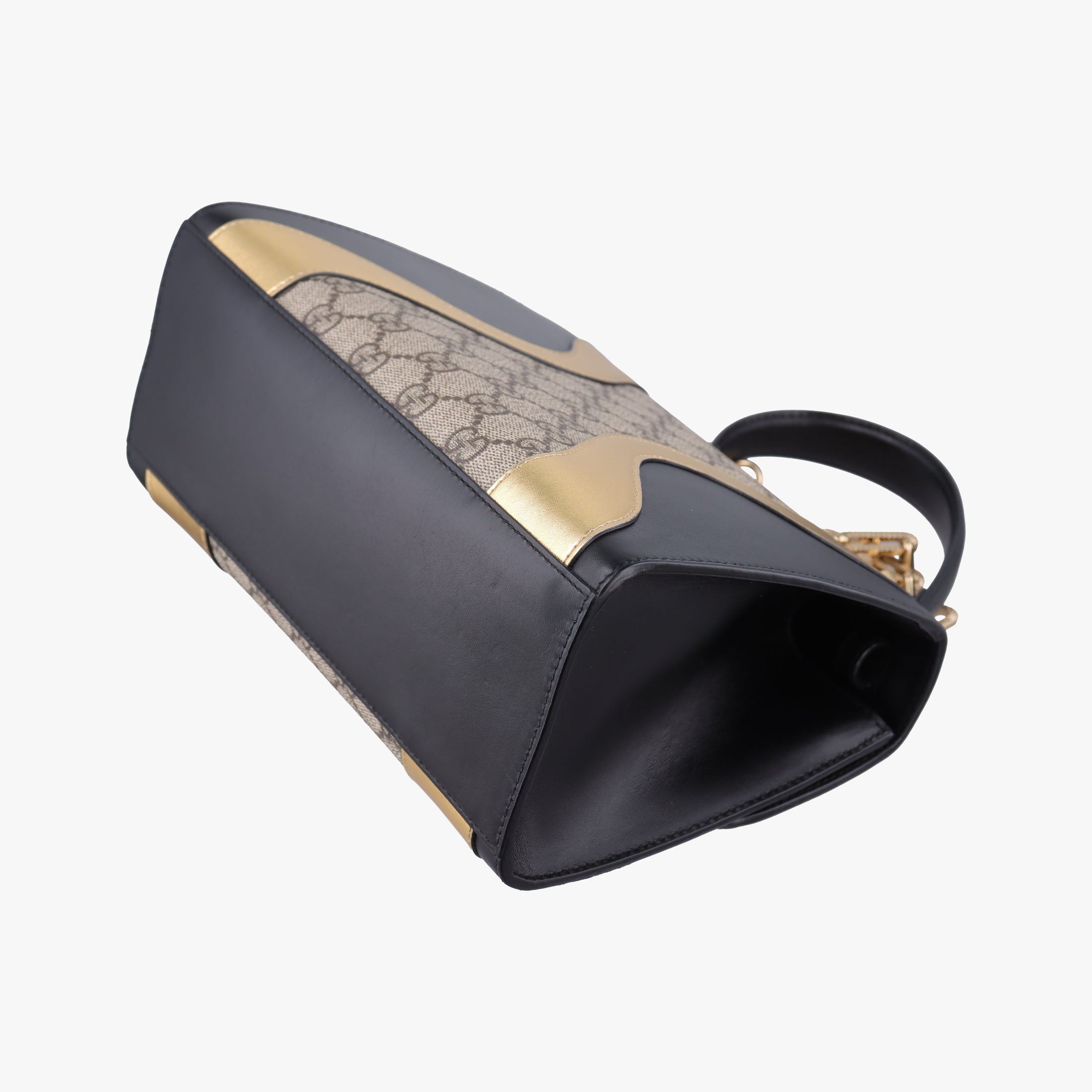 Pre-owned Gucci Osiride GG Supreme Beige × Gold × Black PVC coated canvas×Leather 497996 shoulderbag | stylenewstar