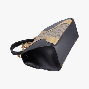 Pre-owned Gucci Osiride GG Supreme Beige × Gold × Black PVC coated canvas×Leather 497996 shoulderbag | stylenewstar
