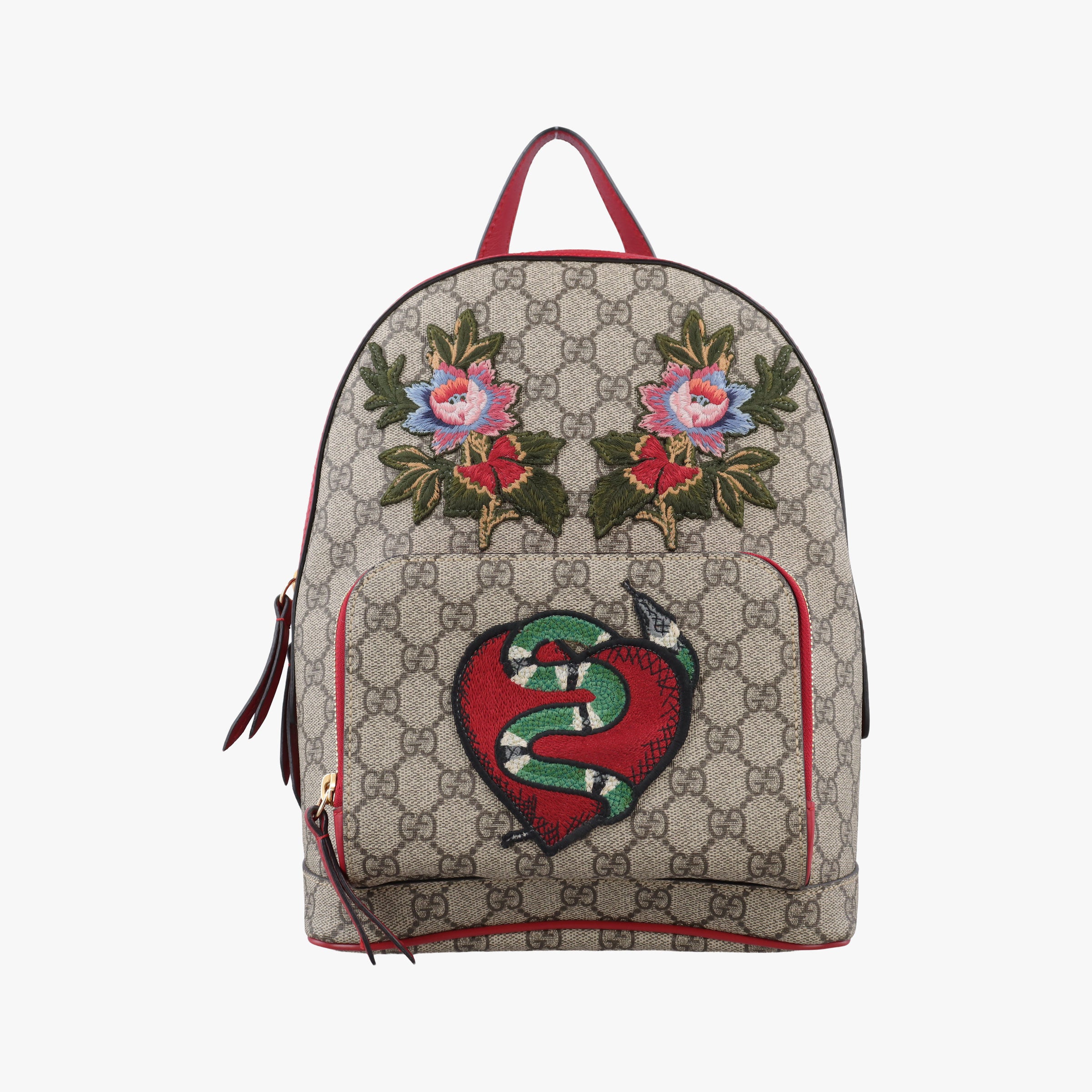 Pre-owned Gucci GG Supreme Tian Beige×Multi PVC coated canvas×Leather 427042 backpack/rucksack | stylenewstar