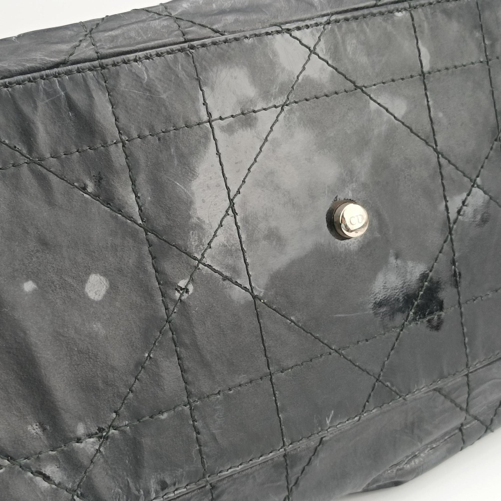 Pre-owned Christian Dior Le Trente Cannage Black Patent  shoulderbag | stylenewstar